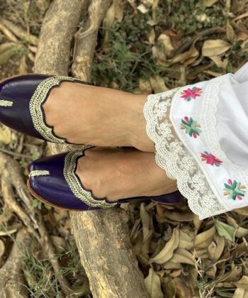 Sandoori’s Blue Tilla Cutwork Jutti