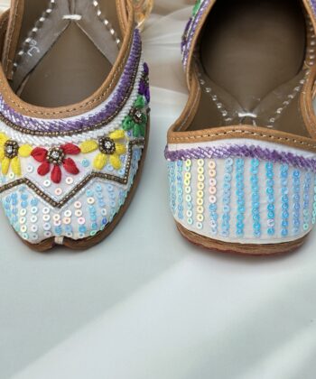 multi coloured hand work jutti for women girls and ladies, handwork jutti, pure leather jutti,