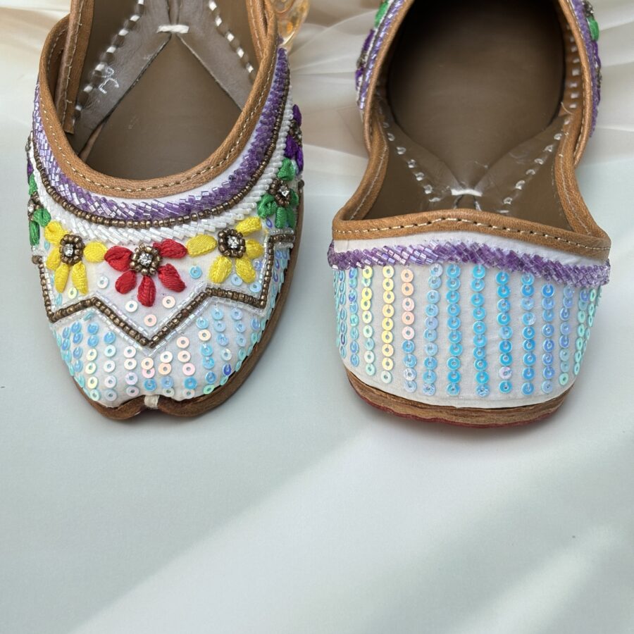multi coloured hand work jutti for women girls and ladies, handwork jutti, pure leather jutti,