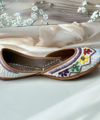 multi coloured hand work jutti for women girls and ladies, handwork jutti, pure leather jutti,