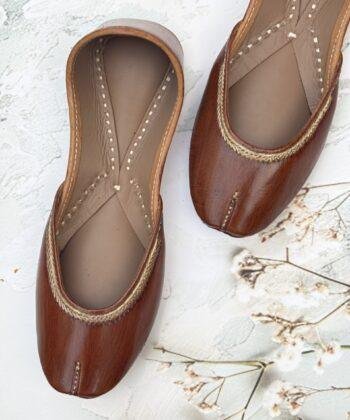Sandoori Classic Brown Leather Jutti