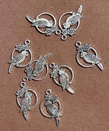Punjabi jutti jewelry parrot design silver colour