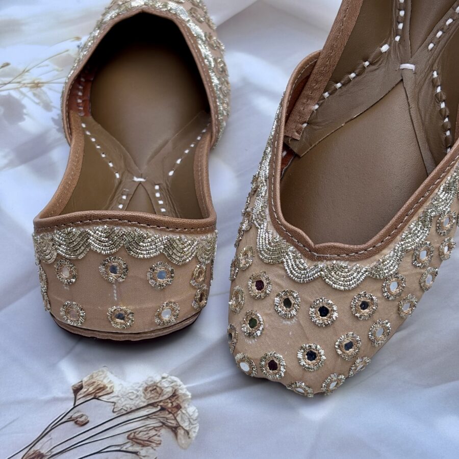 Golden Mirror Work Jutti