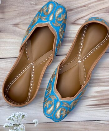 turqoise jutti for ladies, firozy punjabi jutti, phirozy colour jutti for women