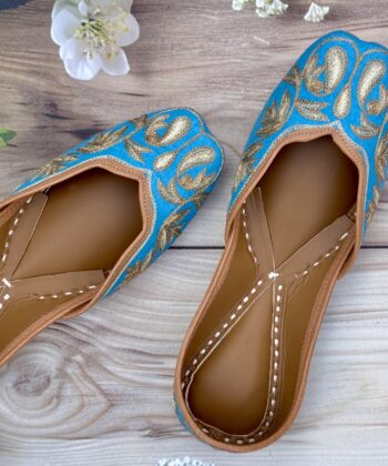 turqoise jutti for ladies, firozy punjabi jutti, phirozy colour jutti for women