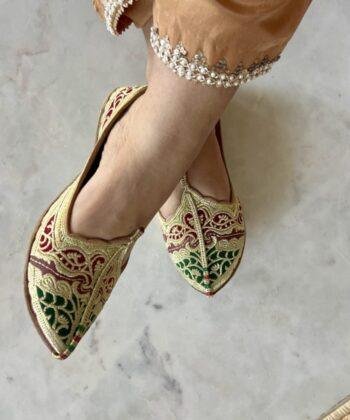 Red Green Golden jutti mojdi style muktsari jutti