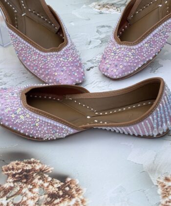 Baby Pink Pearls Jutti, pink jutti, pearl work jutti, baby pink jutis for girls, punjabi jutti for women