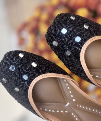 All black jutti with mirror handwork Punjabi jutti for women
