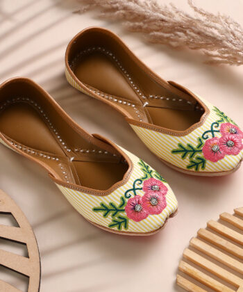 Stripes and Roses Yellow Juti