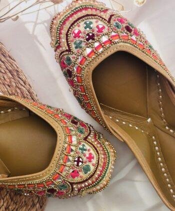 house of vian suhani multi colour embroidered jutti for women available online