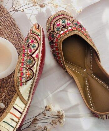 house of vian suhani multi colour embroidered jutti for women available online