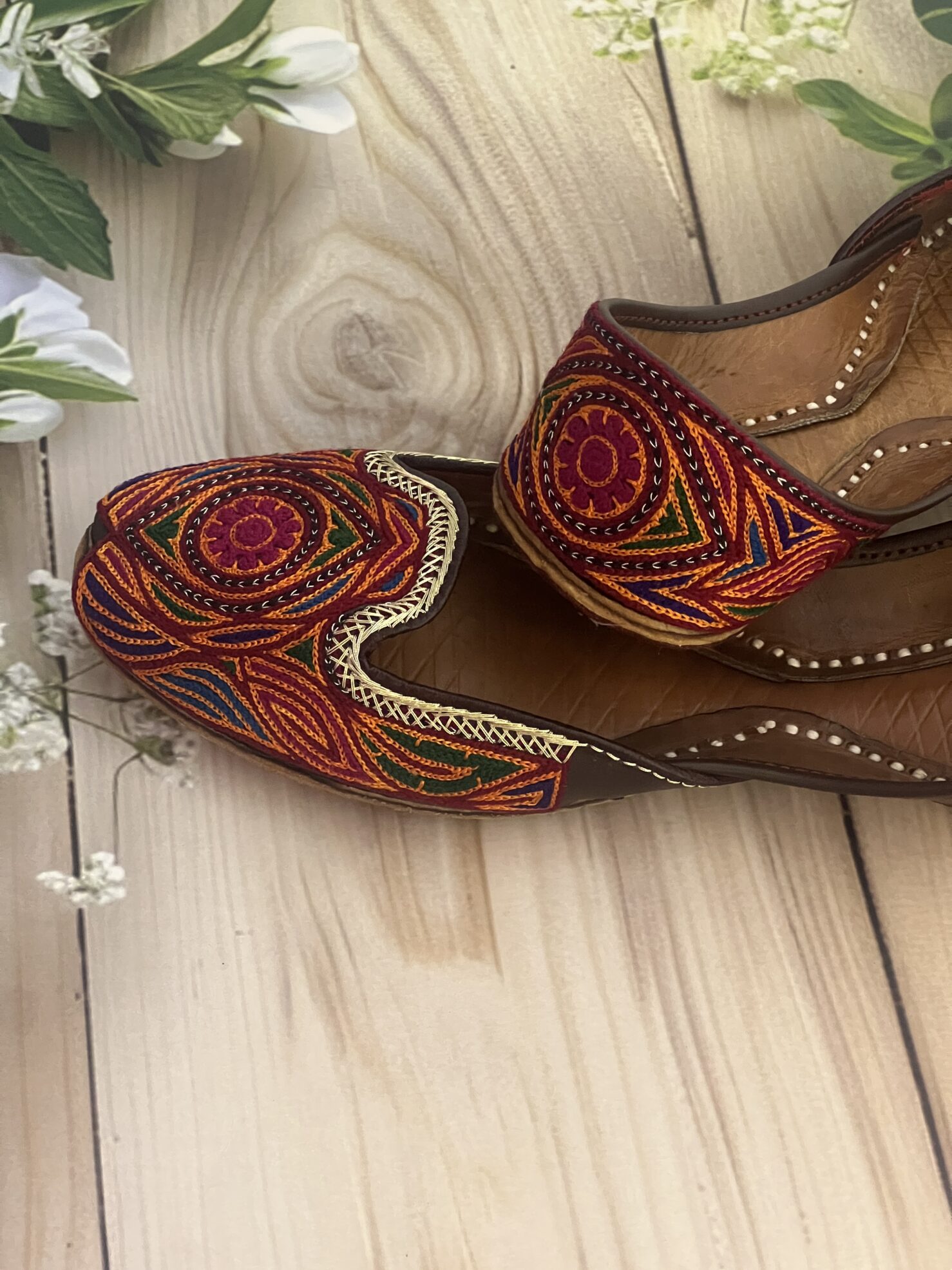 IMG_2472 Bold Summery Jooti pure leather cutwork design handwork juti