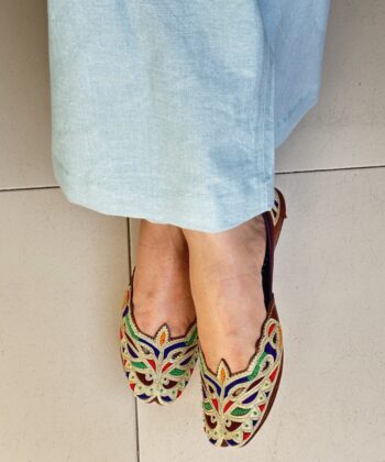 kasoori jutti, cutwork, kaseeda embroidery, pure leather light weight daily wear jooti, khussa