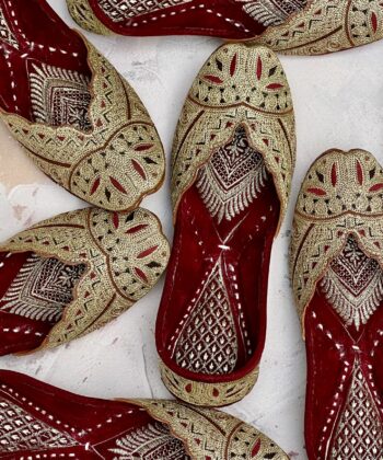 Multicolour Golden Zari Juttis by Sandoori Jutti