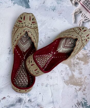 Multicolour Brown Zari Jutti