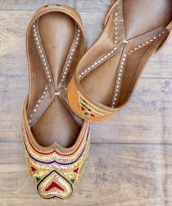 Golden Heart Mukaishwork Punjabi jutti handwork jutti for women