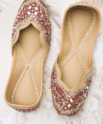 Maroon Mirrors & Zardosi Juti