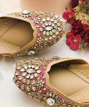 Blush Bloom- Rani Pink Juti