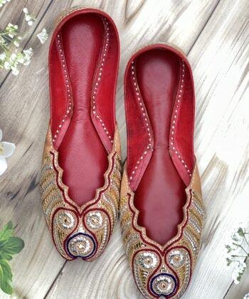 Golden Silver Mukaishwork Jutti for ladies